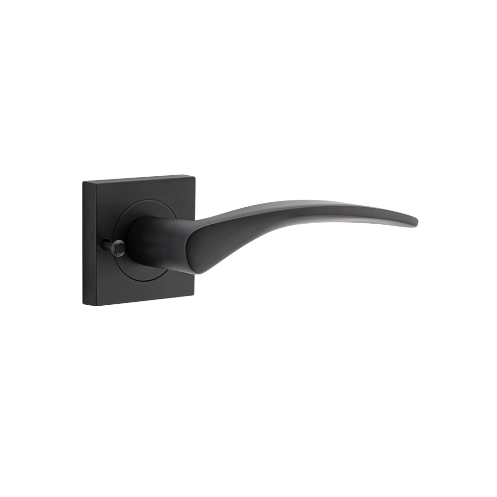 Oxford Lever - Square Rose Matt Black / Passage / Lever Set Only