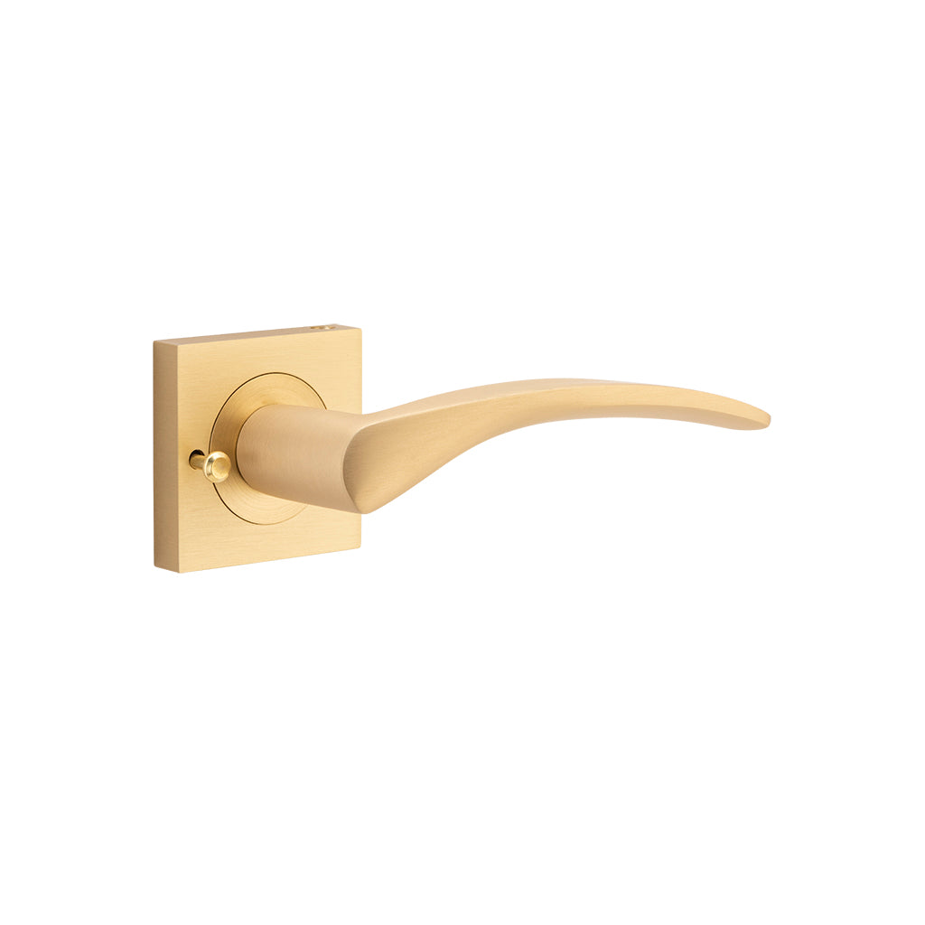 Oxford Lever - Square Rose Brushed Brass / Passage / Lever Set Only