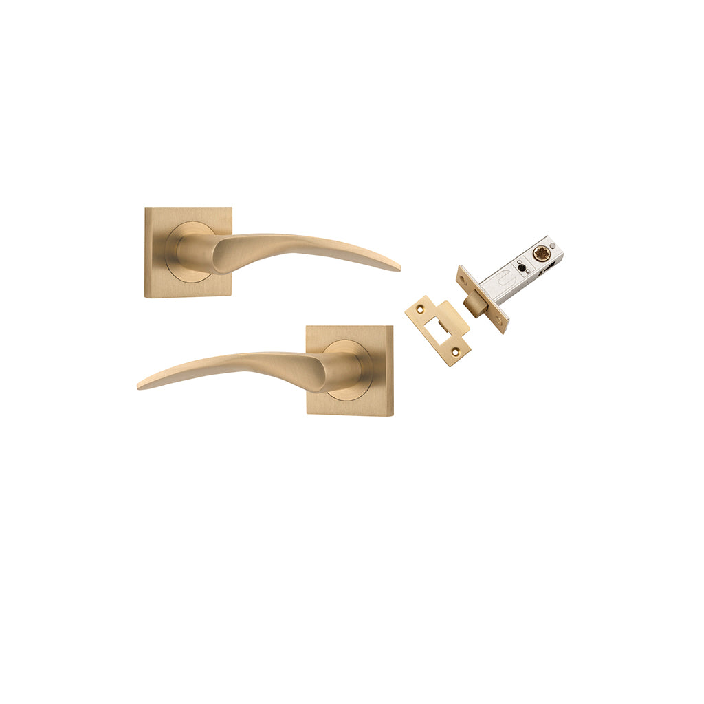 Oxford Lever - Square Rose Brushed Brass / Passage / Passage Kit
