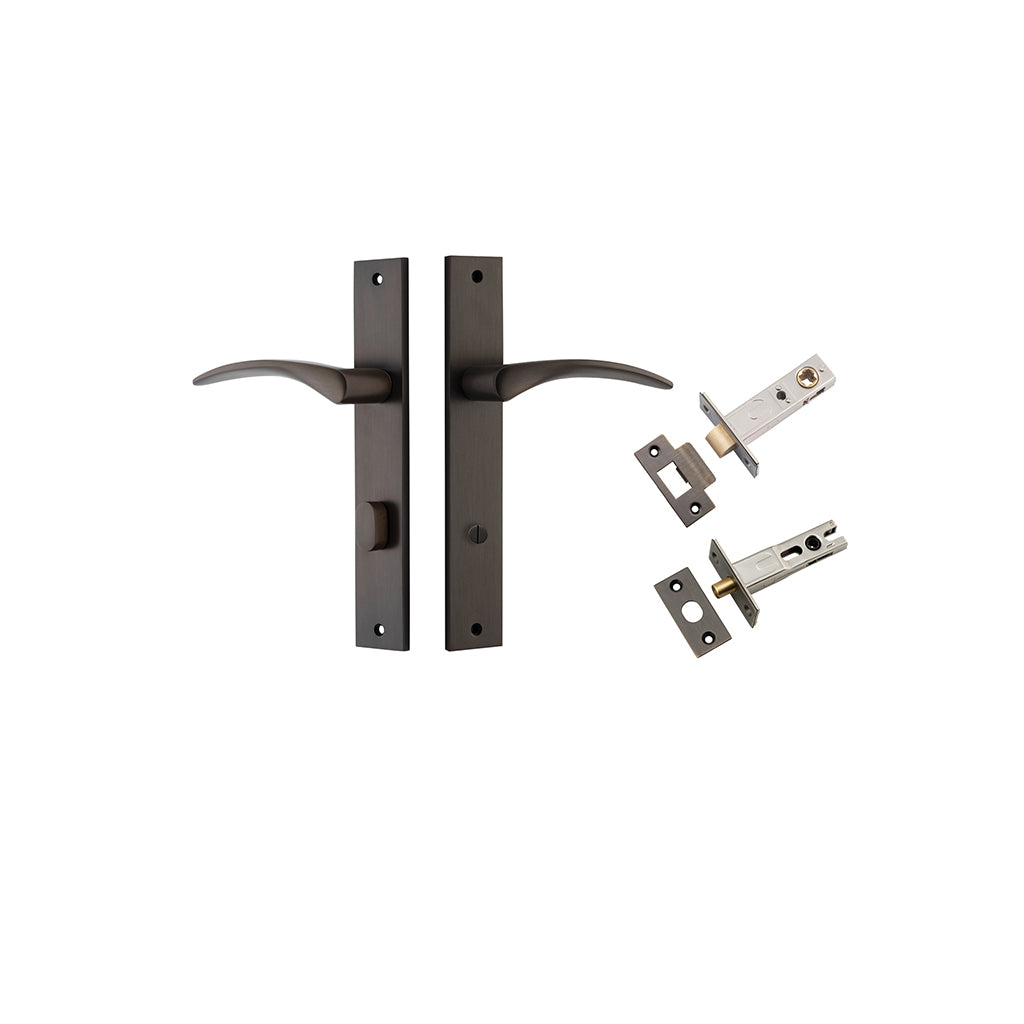 Oxford Lever - Rectangular Backplate Signature Brass / Privacy / Separate Privacy Kit