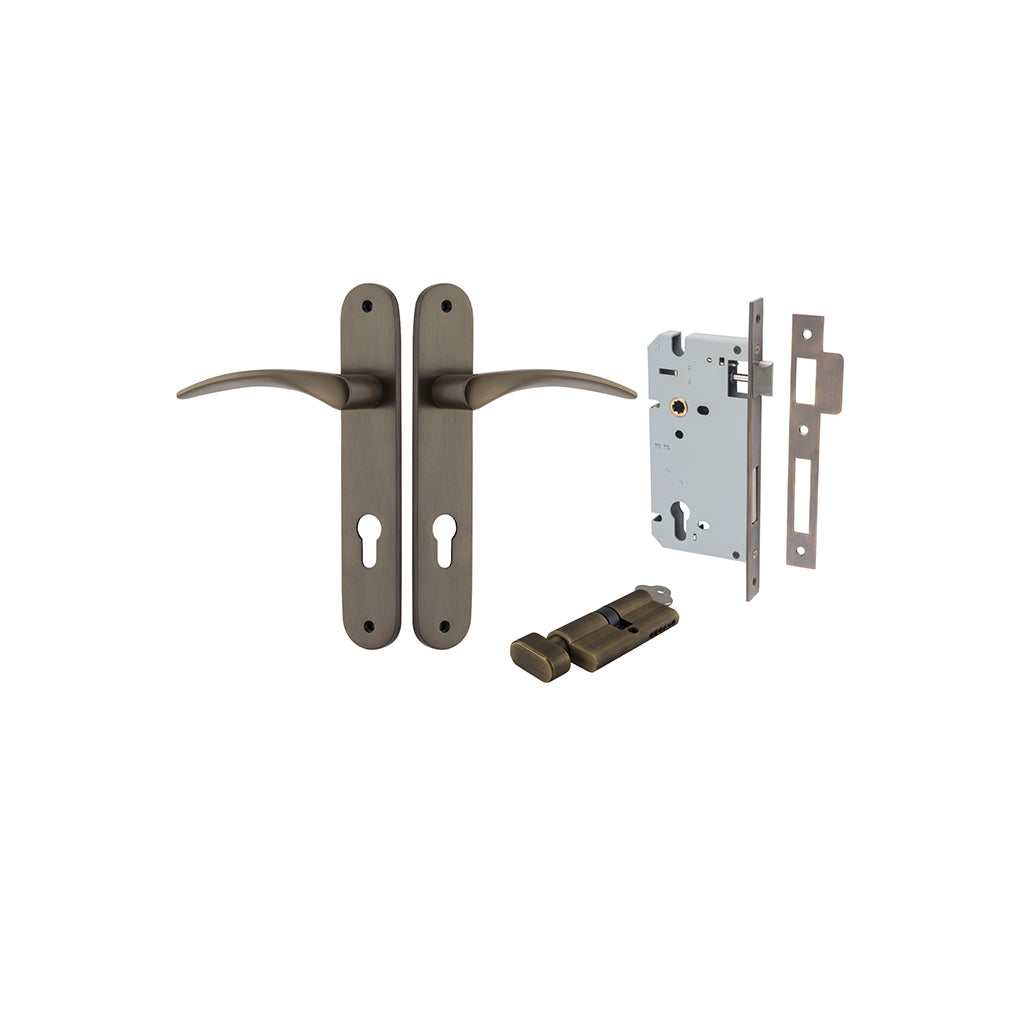 Oxford Lever - Oval Backplate Signature Brass / Entrance / Entrance Kit (Key-Thumb)