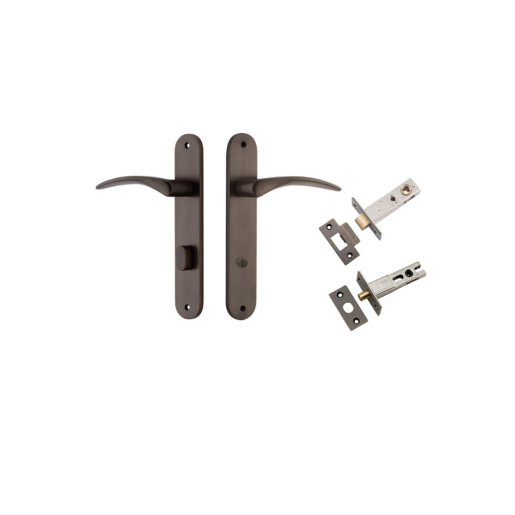 Oxford Lever - Oval Backplate Signature Brass / Privacy / Separate Privacy Kit