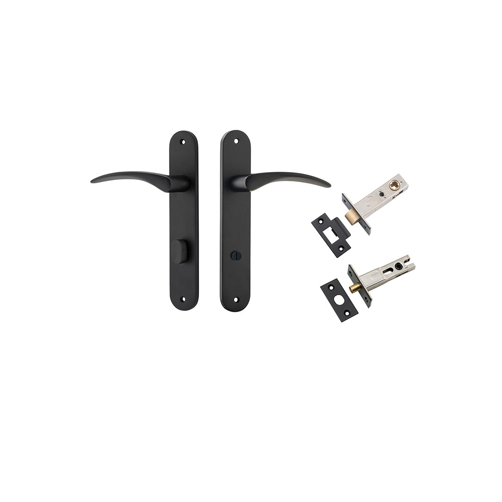 Oxford Lever - Oval Backplate Matt Black / Privacy / Separate Privacy Kit