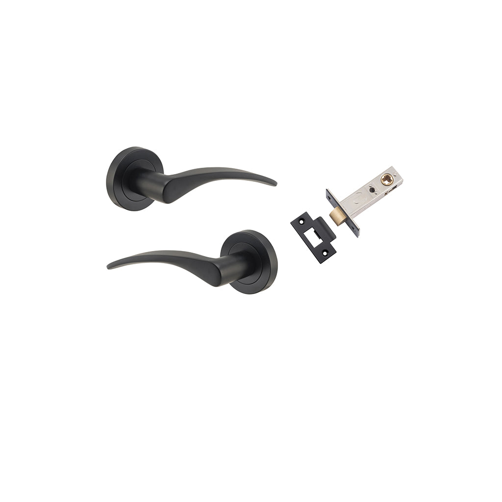 Oxford Lever - Round Rose Matt Black / Passage / Passage Kit