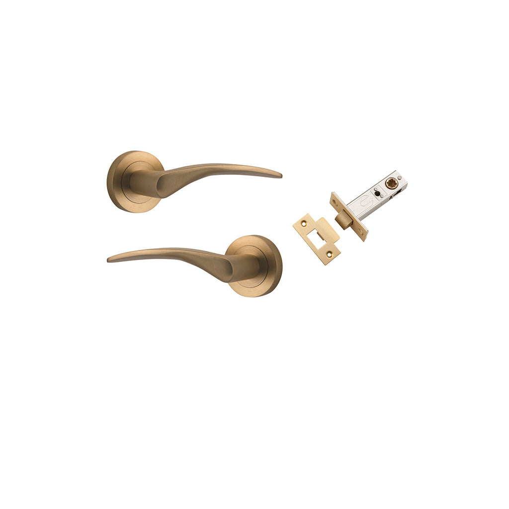 Oxford Lever - Round Rose Brushed Brass / Passage / Passage Kit