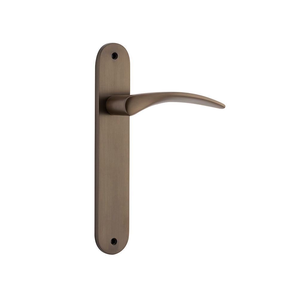 Oxford Lever - Oval Backplate Signature Brass / Passage / Lever Set Only