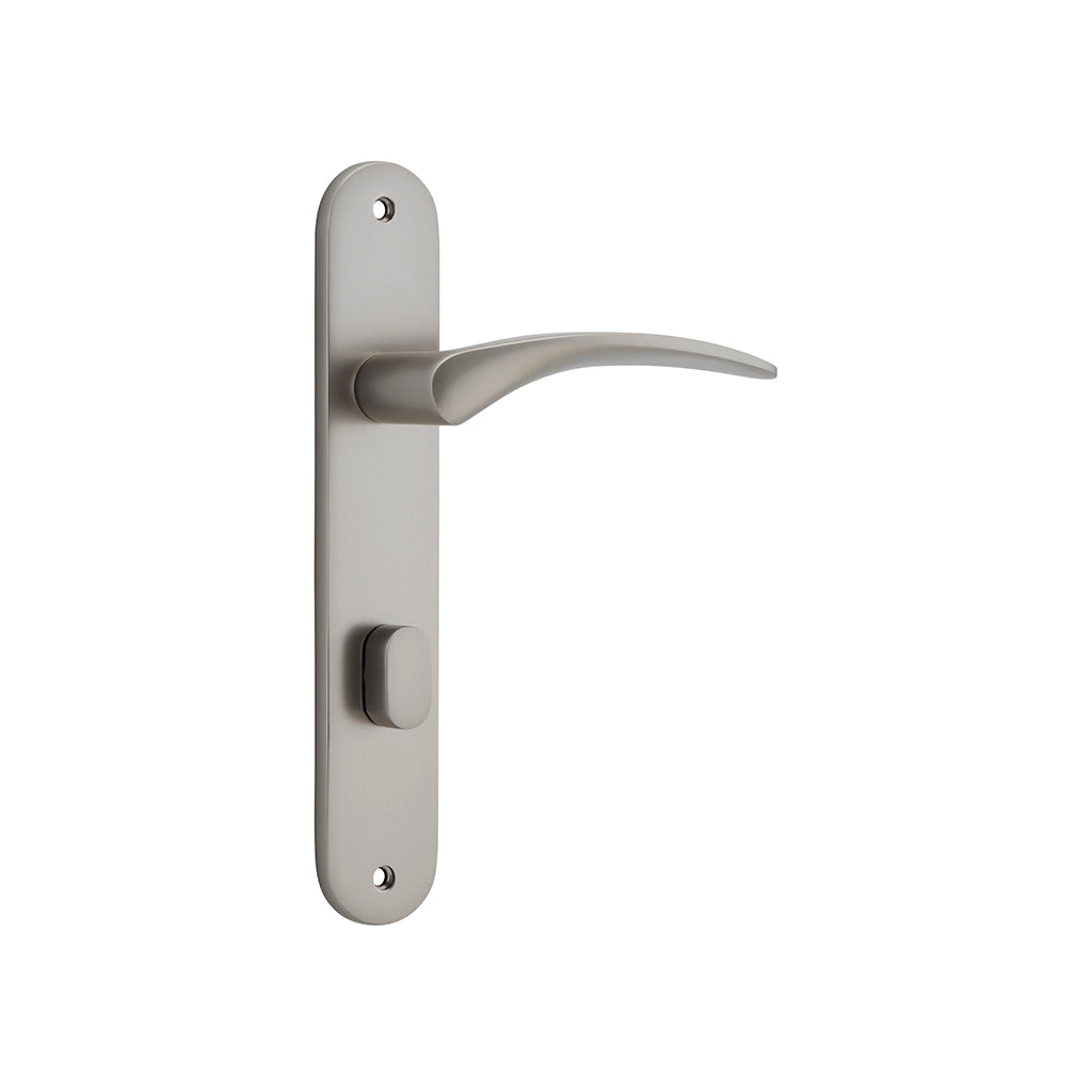 Oxford Lever - Oval Backplate Satin Nickel / Privacy / Lever Set Only