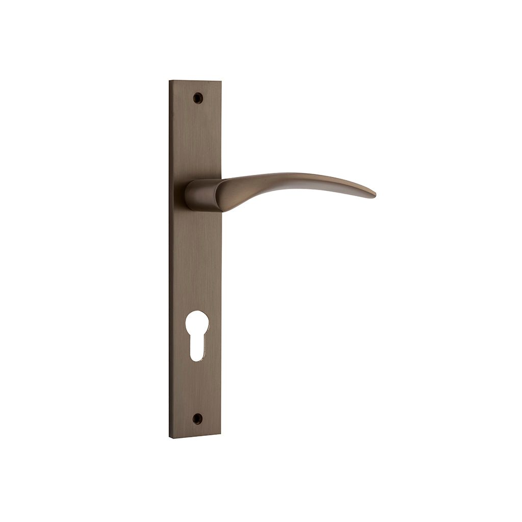 Oxford Lever - Rectangular Backplate Signature Brass / Entrance / Lever Set Only