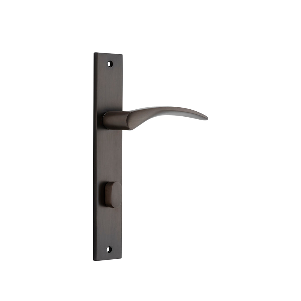Oxford Lever - Rectangular Backplate Signature Brass / Privacy / Lever Set Only