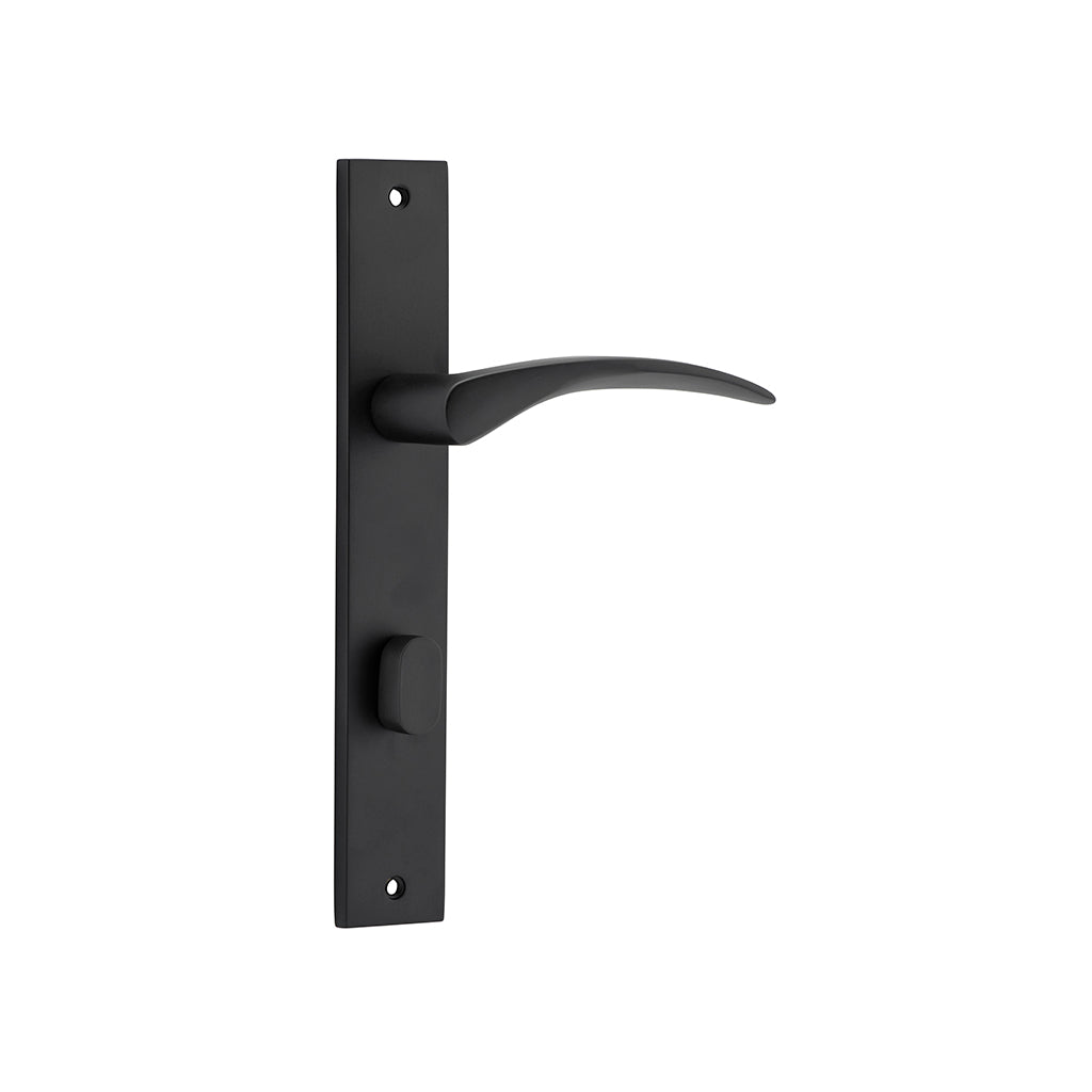 Oxford Lever - Rectangular Backplate Matt Black / Privacy / Lever Set Only