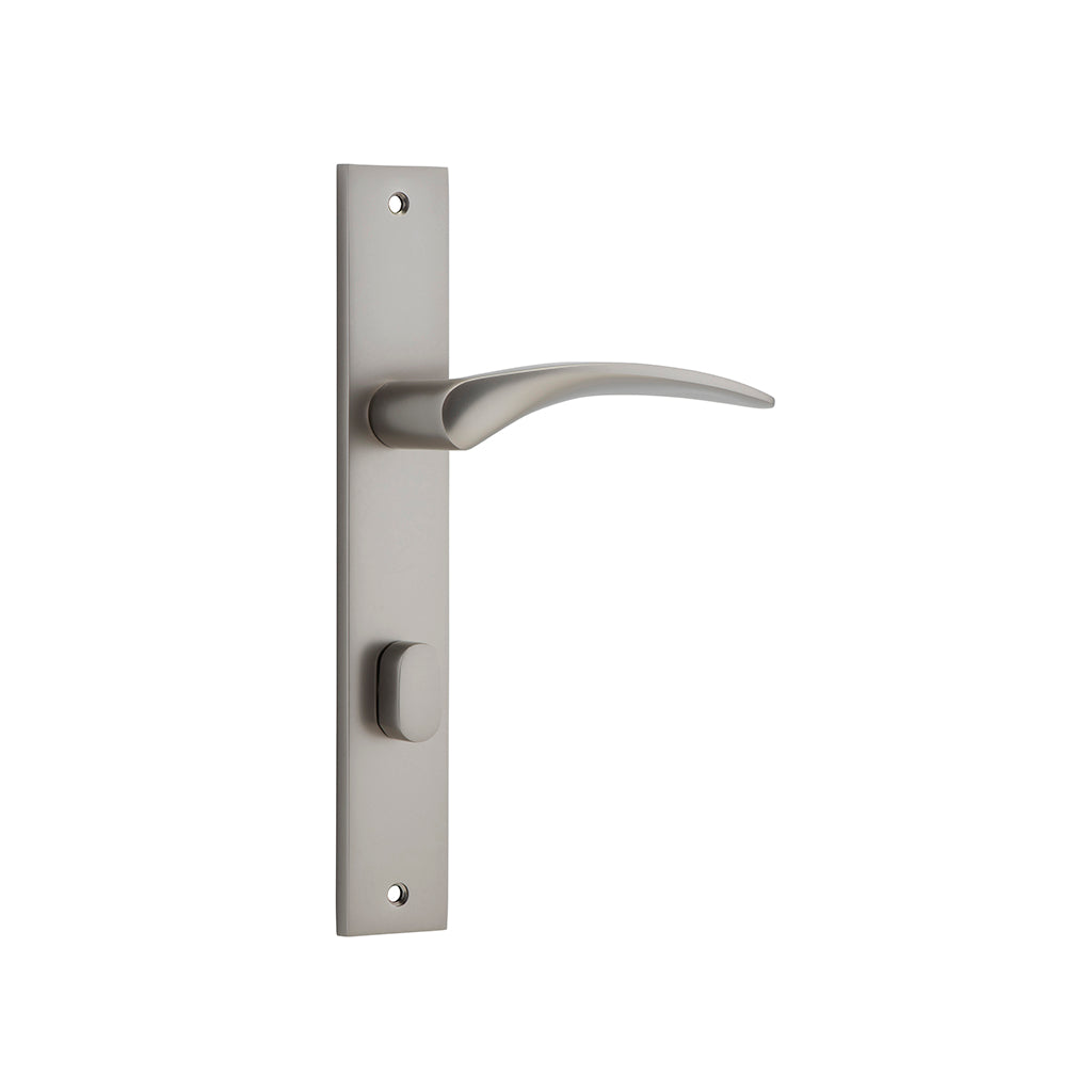 Oxford Lever - Rectangular Backplate Satin Nickel / Privacy / Lever Set Only