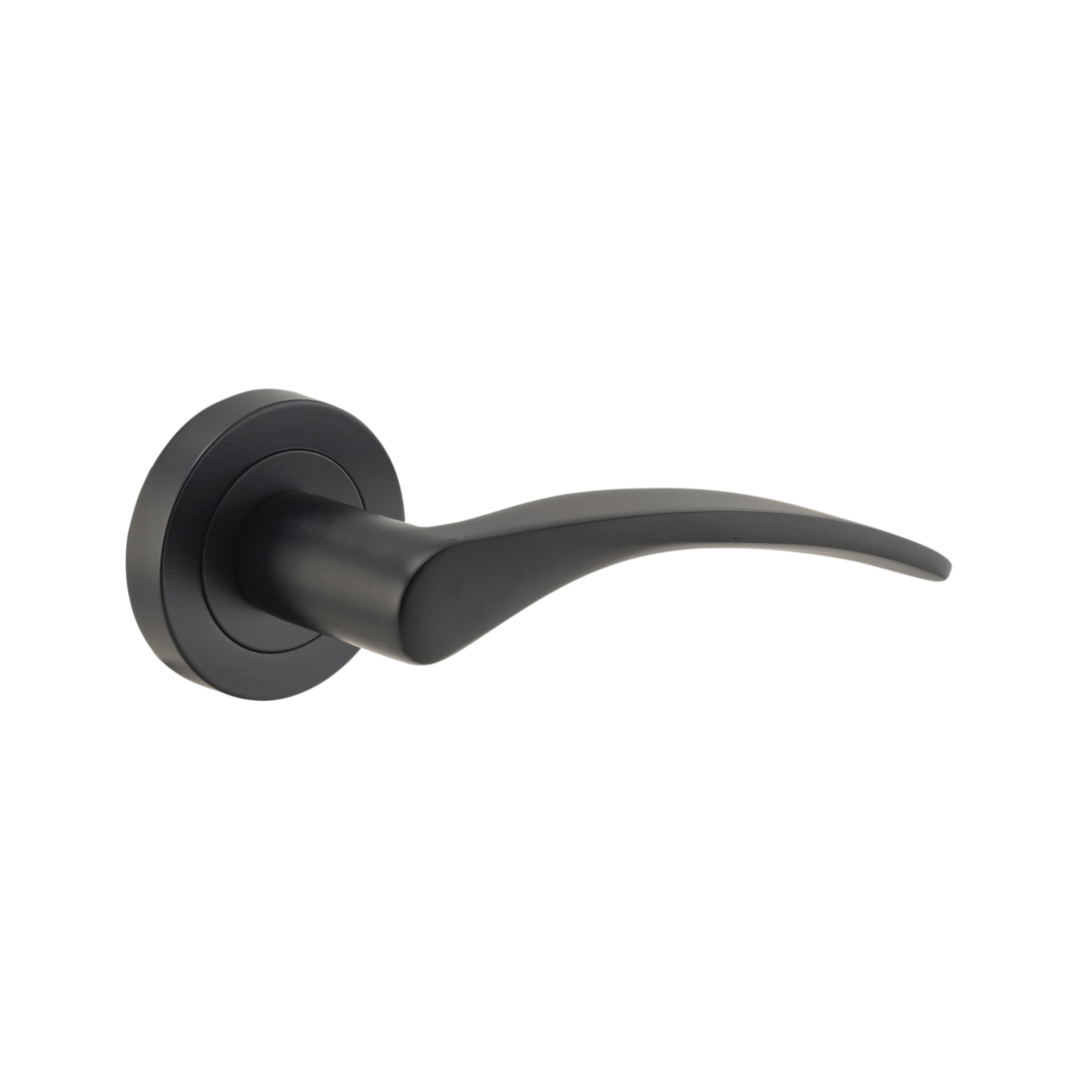Oxford Lever - Round Rose Matt Black / Passage / Lever Set Only