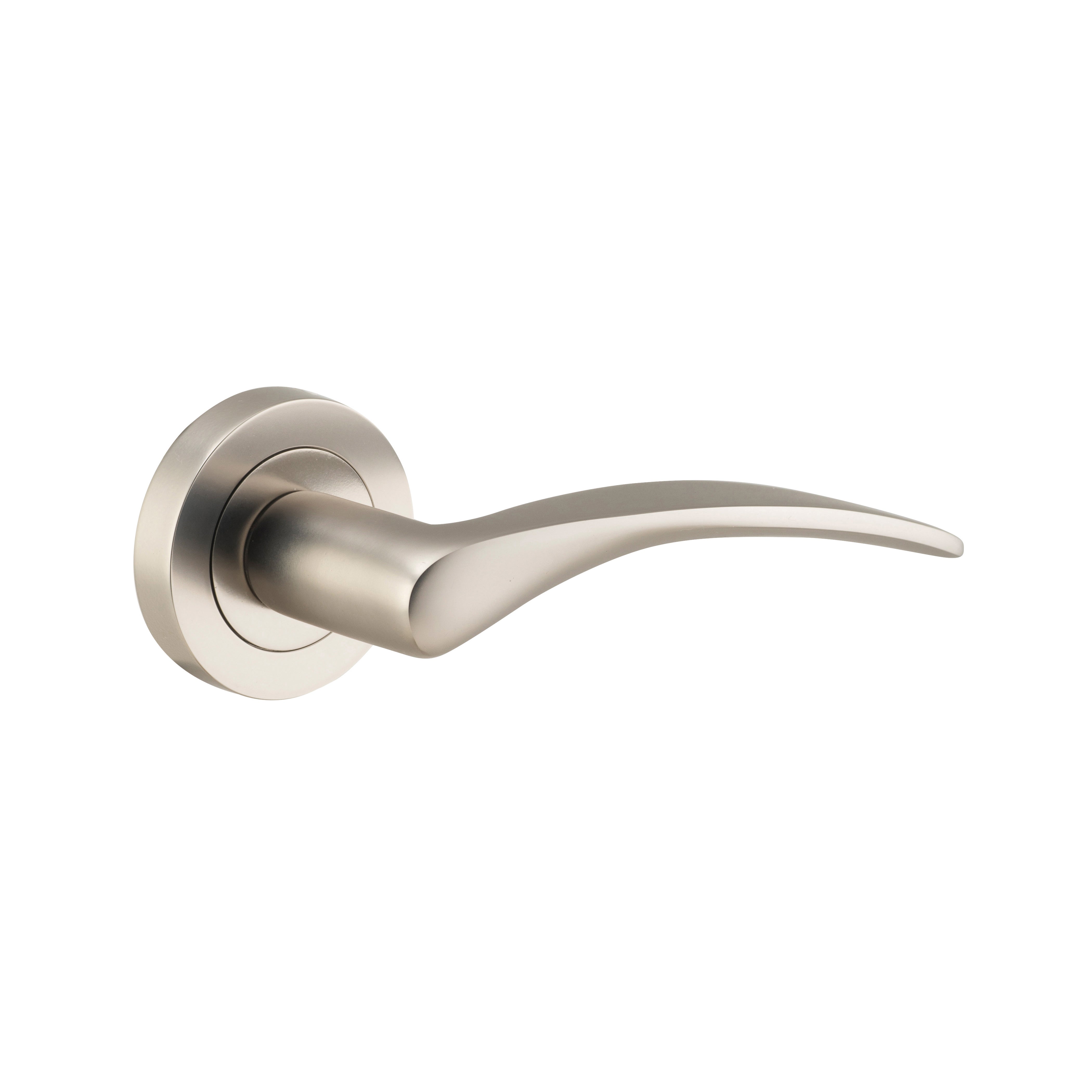 Oxford Lever - Round Rose Satin Nickel / Passage / Lever Set Only