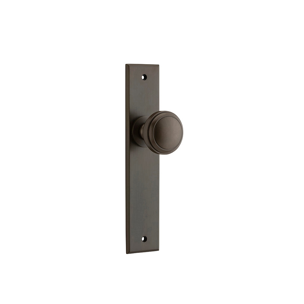 Paddington Knob - Chamfered Backplate Signature Brass / Passage / Lever Set Only
