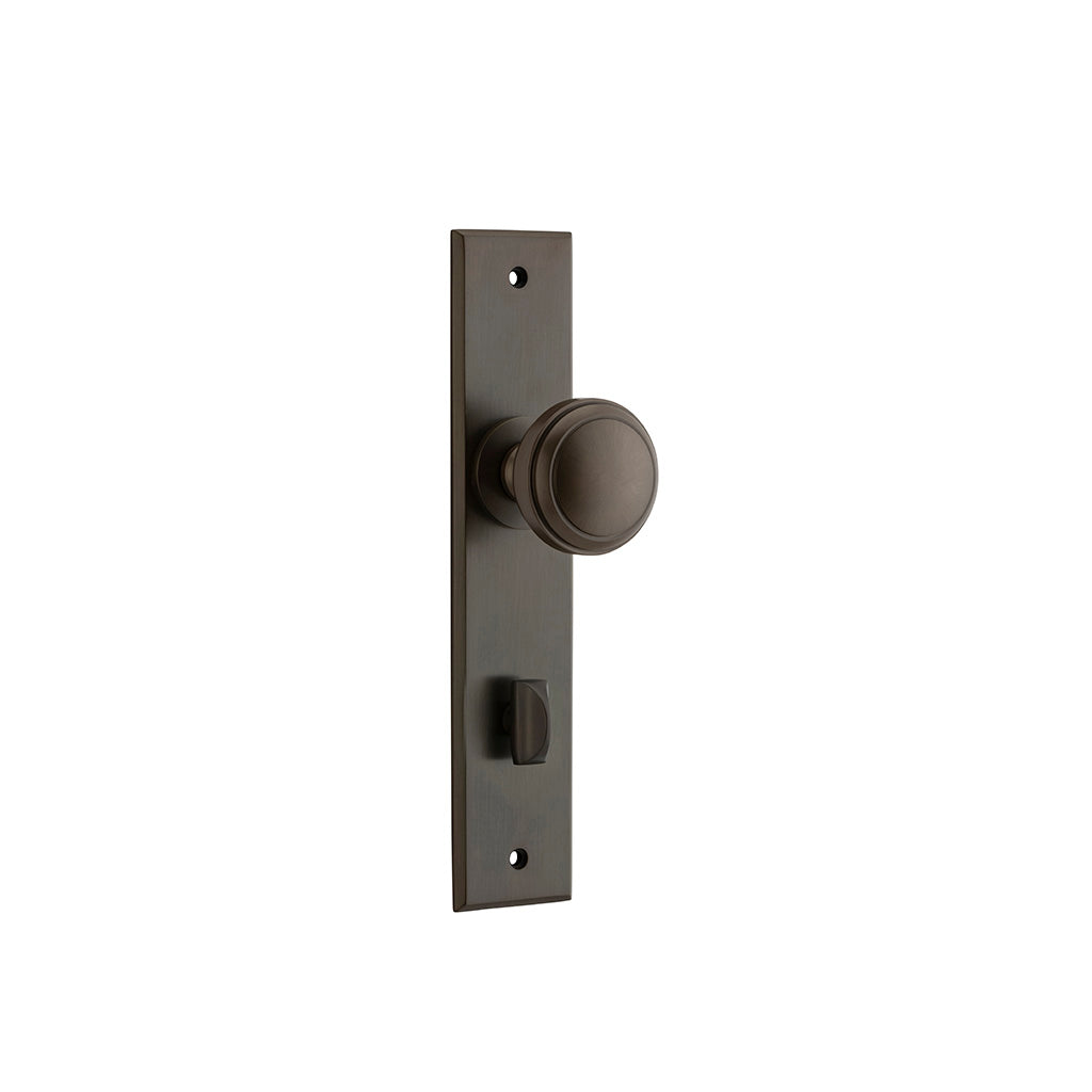 Paddington Knob - Chamfered Backplate Signature Brass / Privacy / Lever Set Only