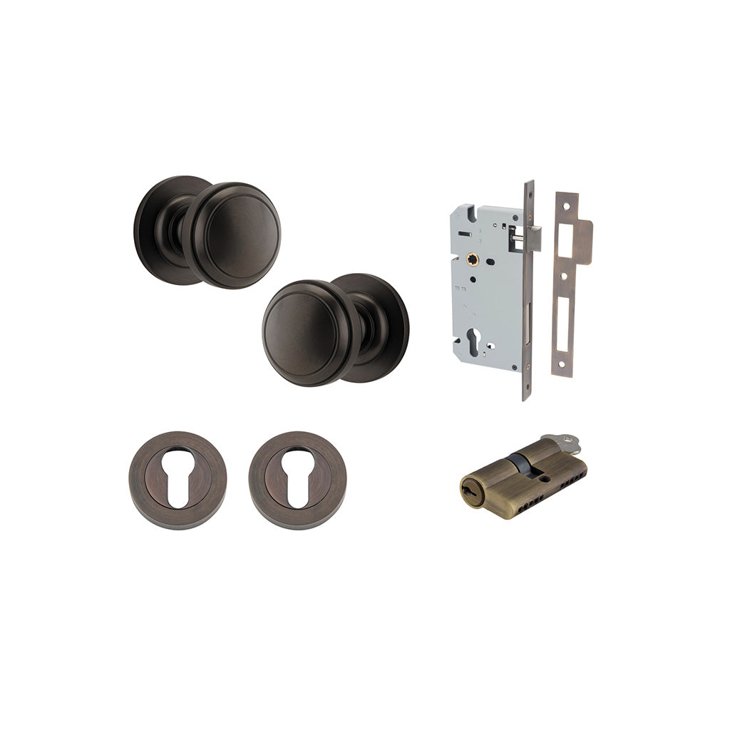 Paddington Knob - Round Rose Signature Brass / Entrance / Entrance Kit Dual Function (Key-Key)