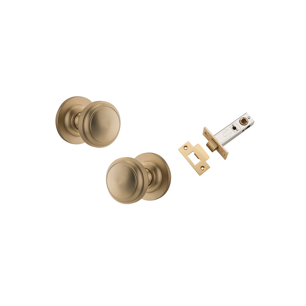 Paddington Knob - Round Rose Brushed Brass / Passage / Passage Kit