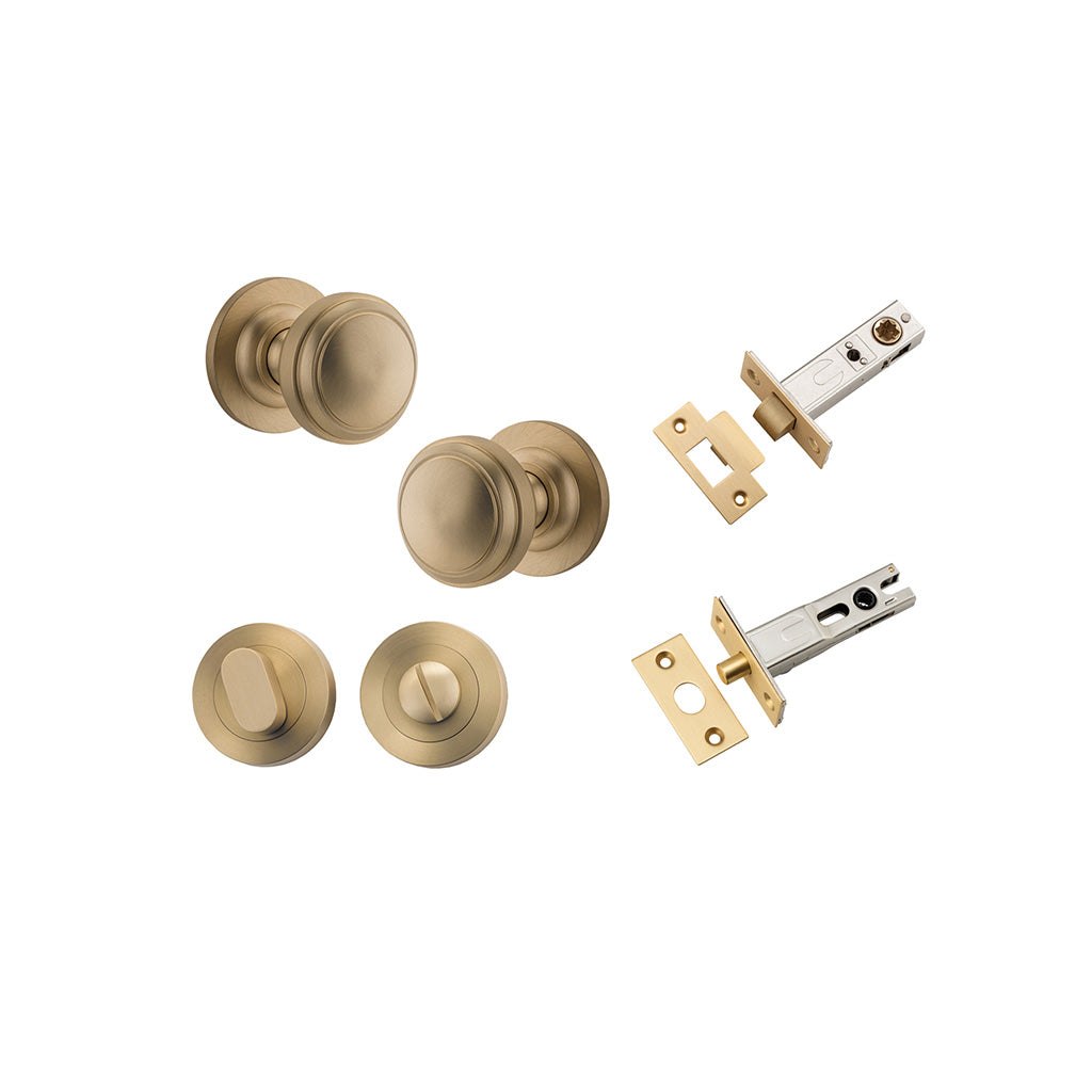 Paddington Knob - Round Rose Brushed Brass / Privacy / Separate Privacy Kit