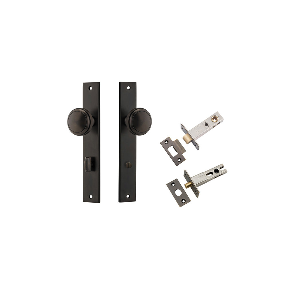 Paddington Knob - Rectangular Backplate Signature Brass / Privacy / Separate Privacy Kit