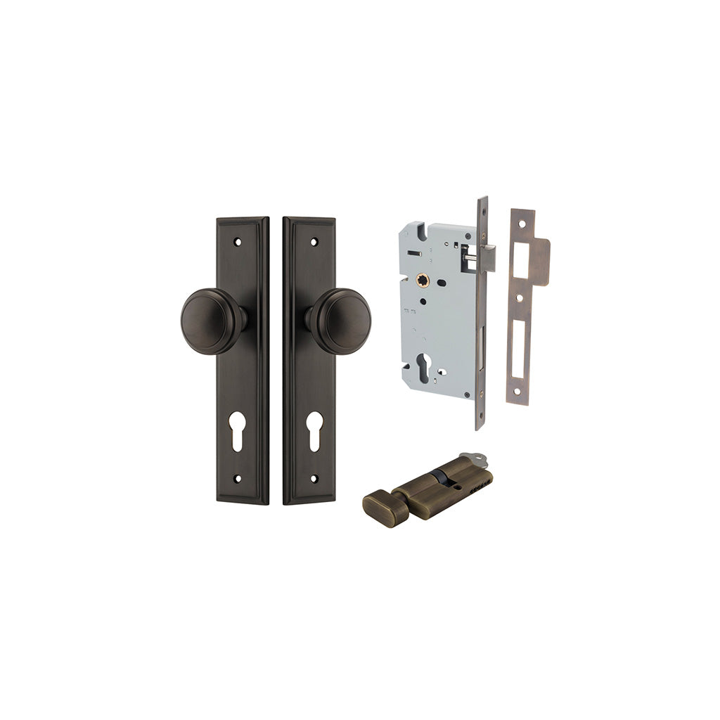 Paddington Knob - Stepped Backplate Signature Brass / Entrance / Entrance Kit (Key-Thumb)