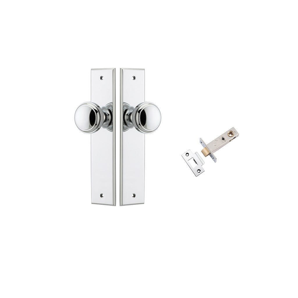 Paddington Knob - Chamfered Backplate Polished Chrome / Passage / Passage Kit