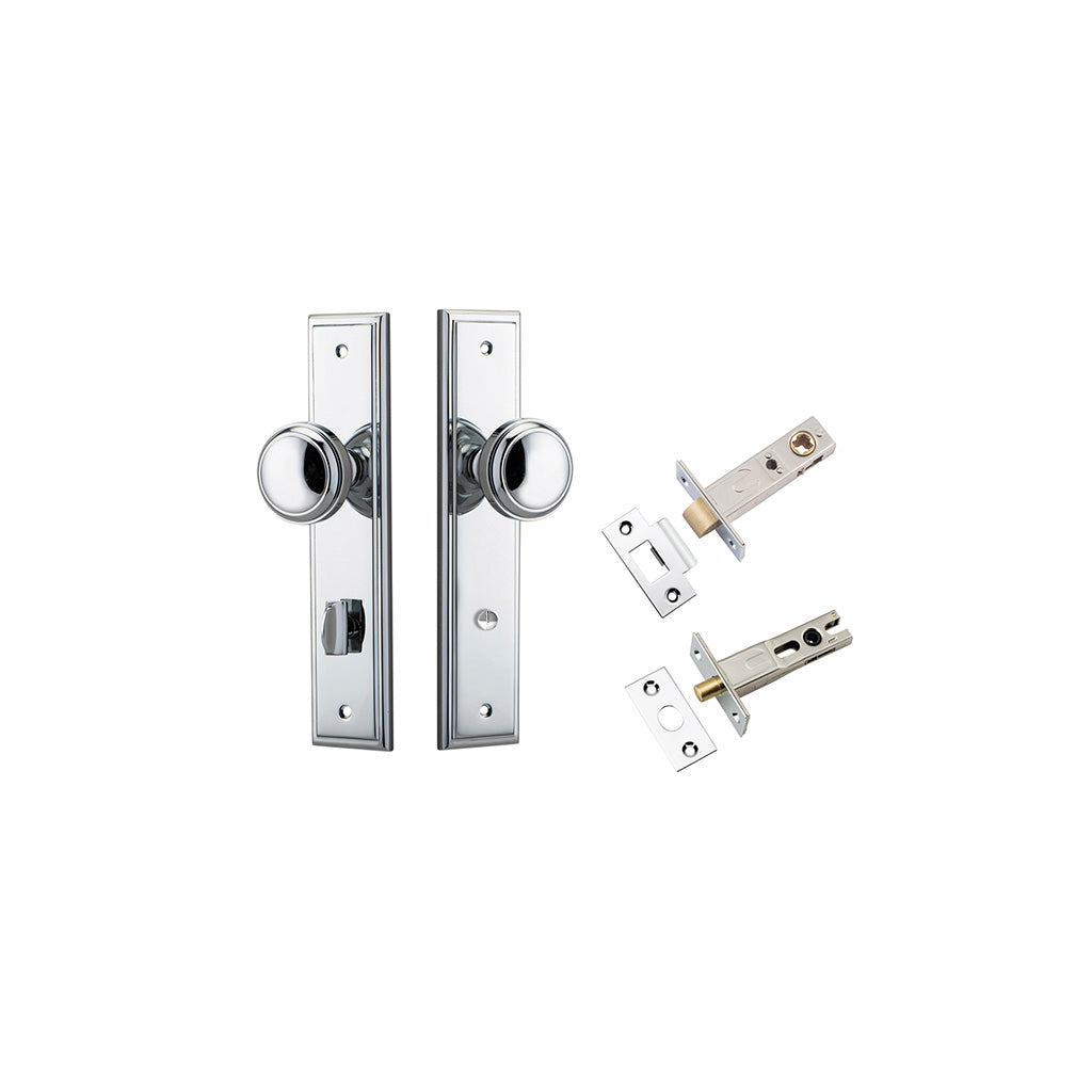 Paddington Knob - Stepped Backplate Polished Chrome / Privacy / Separate Privacy Kit