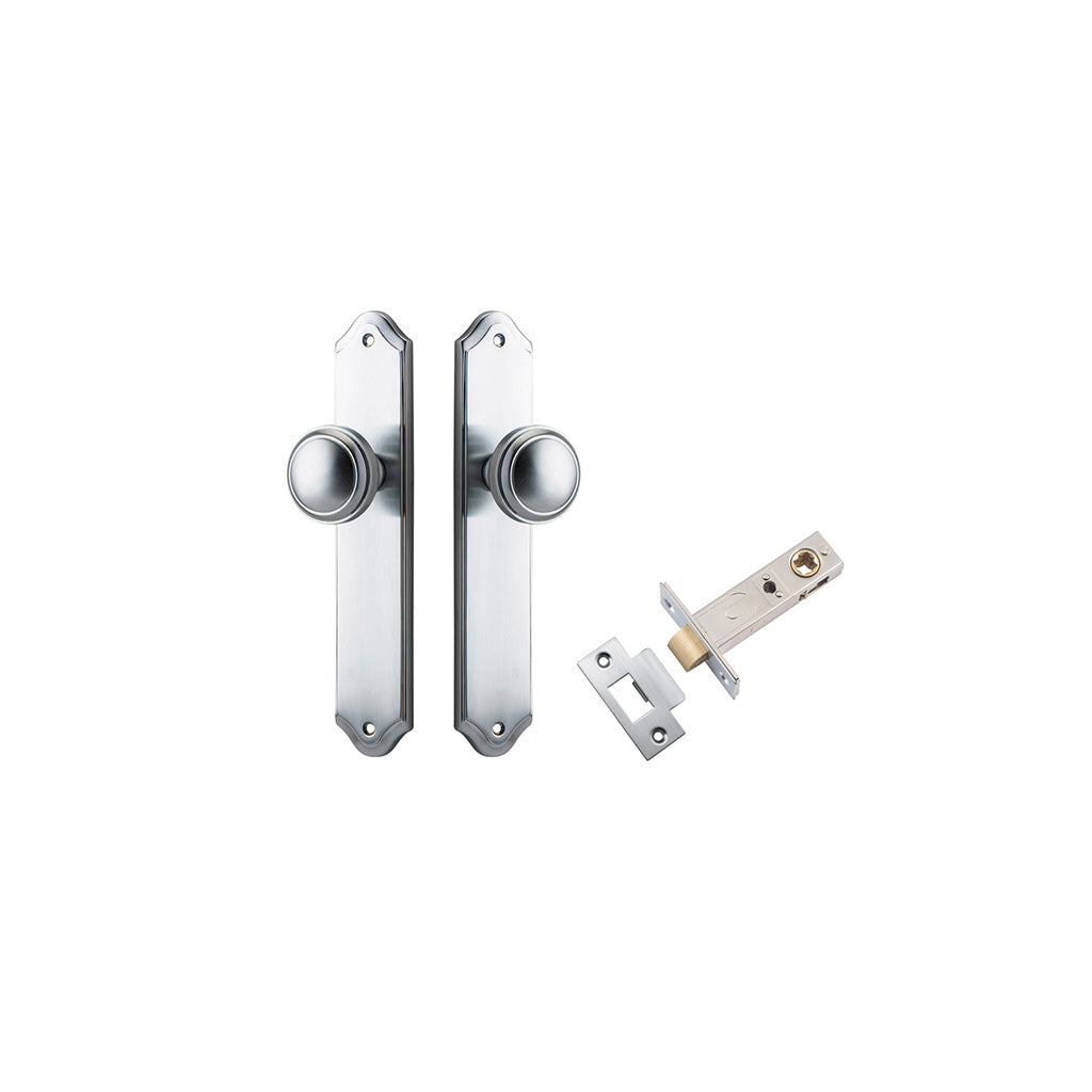 Paddington Knob - Shouldered Backplate Brushed Chrome / Passage / Passage Kit