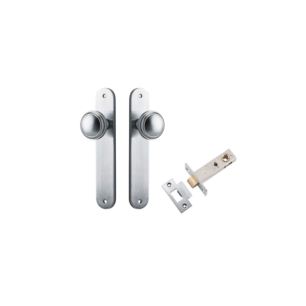 Paddington Knob - Oval Backplate Brushed Chrome / Passage / Passage Kit