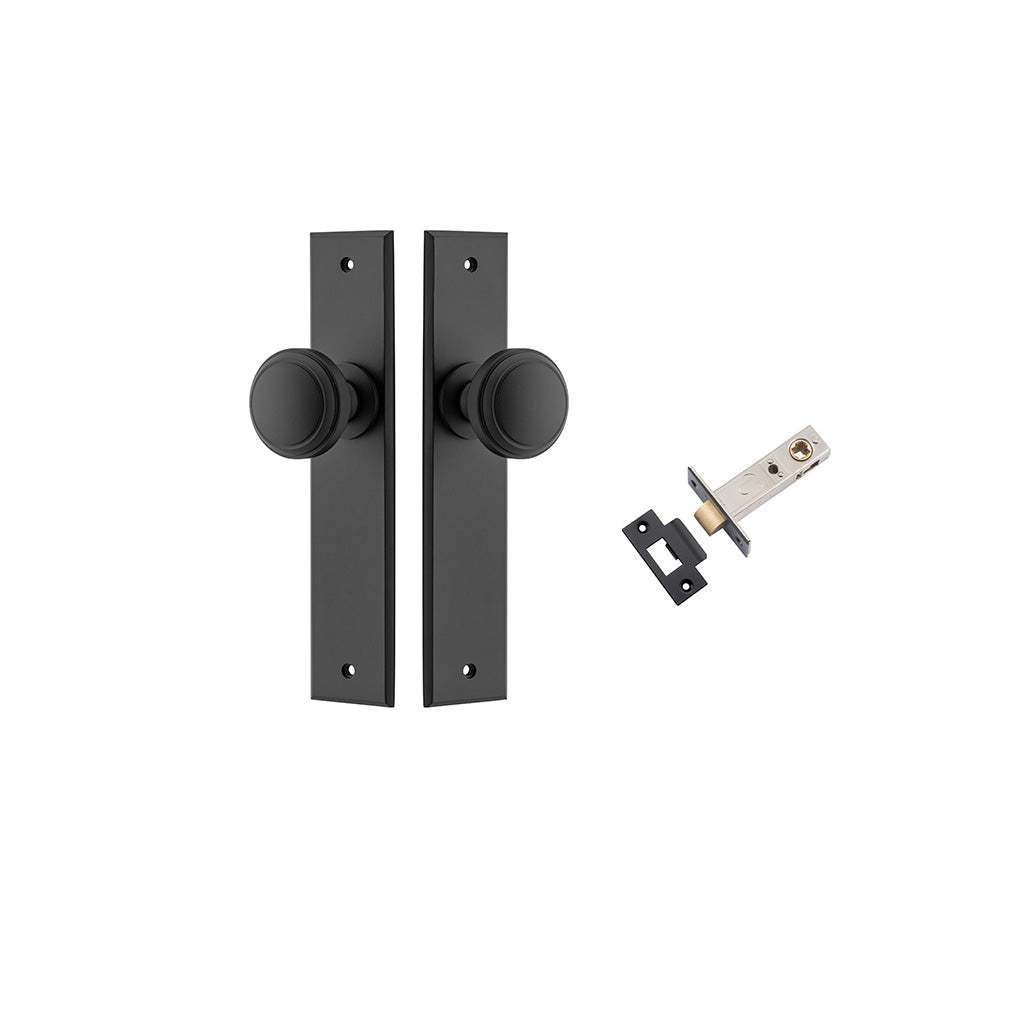 Paddington Knob - Chamfered Backplate Matt Black / Passage / Passage Kit