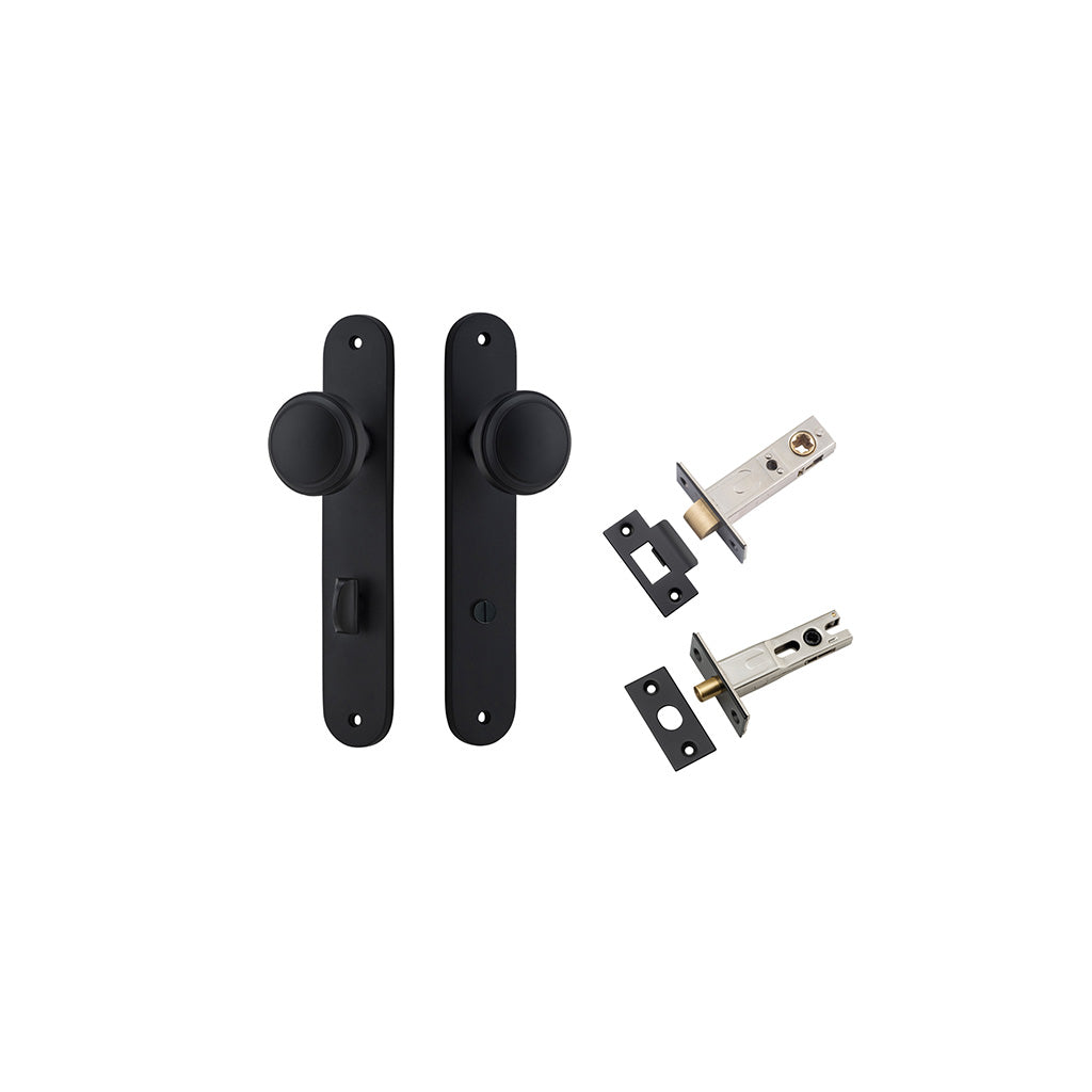 Paddington Knob - Oval Backplate Matt Black / Privacy / Separate Privacy Kit