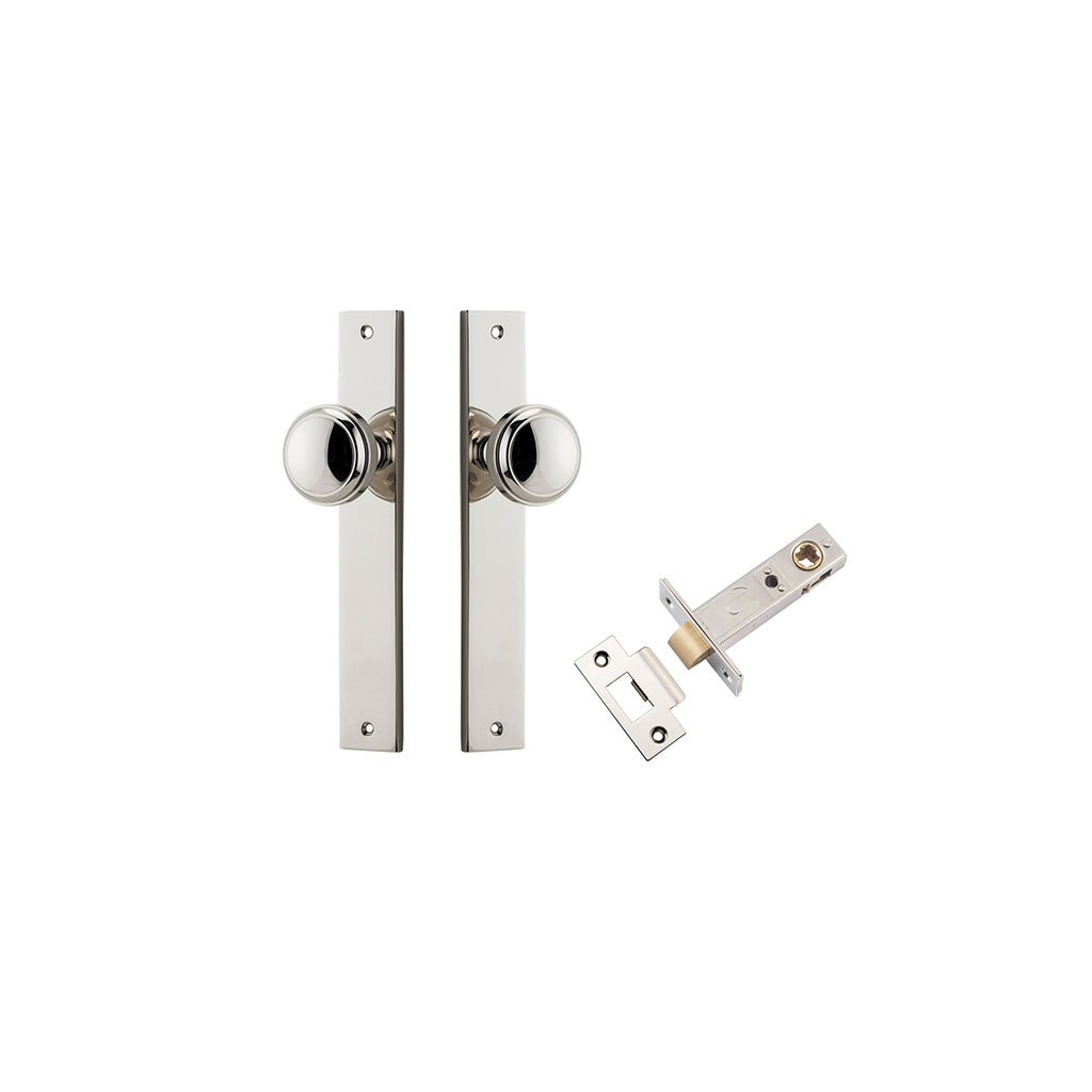 Paddington Knob - Rectangular Backplate Polished Nickel / Passage / Passage Kit