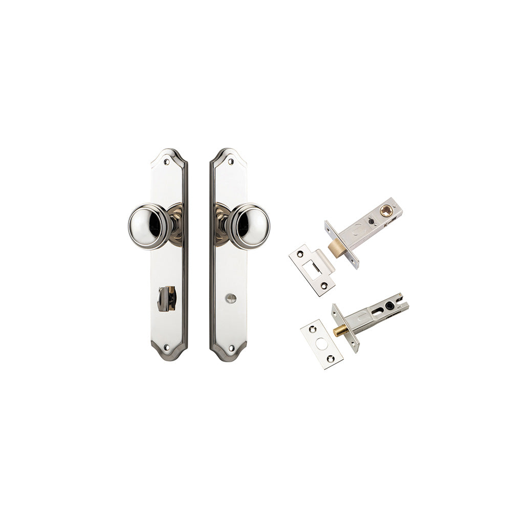 Paddington Knob - Shouldered Backplate Polished Nickel / Privacy / Separate Privacy Kit