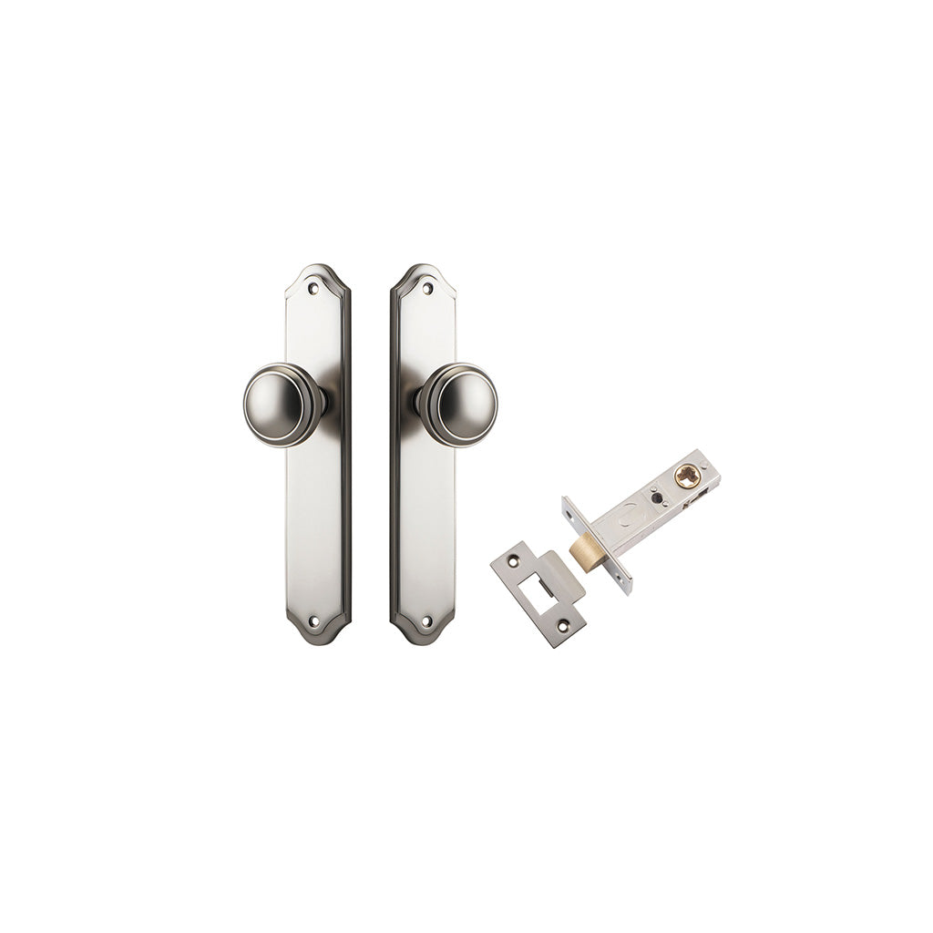 Paddington Knob - Shouldered Backplate Satin Nickel / Passage / Passage Kit