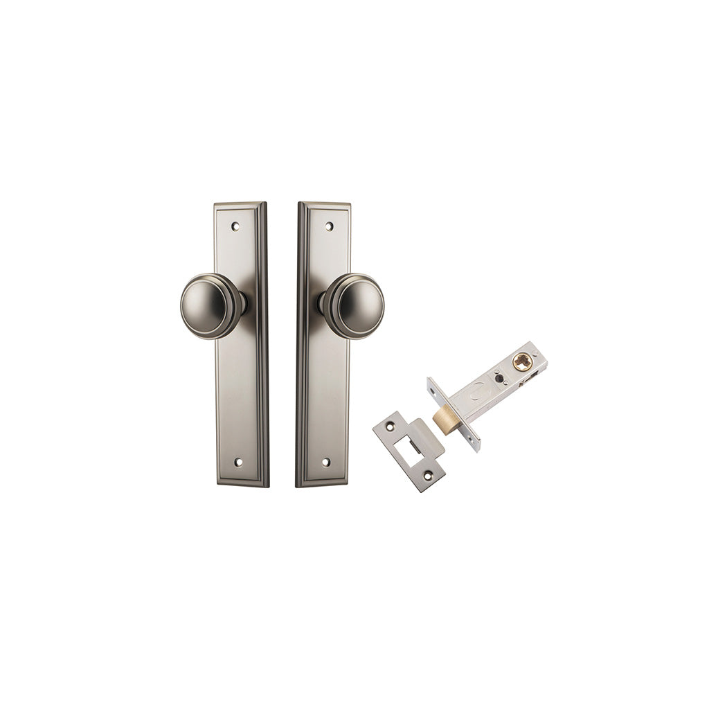 Paddington Knob - Stepped Backplate Satin Nickel / Passage / Passage Kit