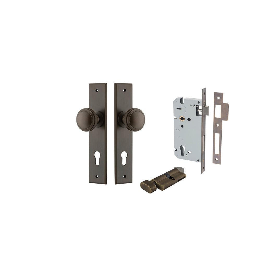 Paddington Knob - Chamfered Backplate Signature Brass / Entrance / Entrance Kit (Key-Thumb)