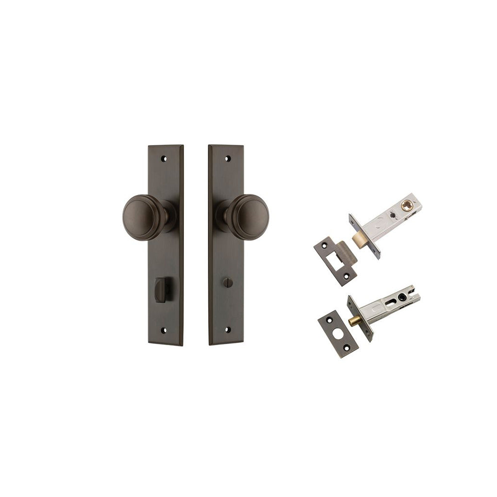 Paddington Knob - Chamfered Backplate Signature Brass / Privacy / Separate Privacy Kit