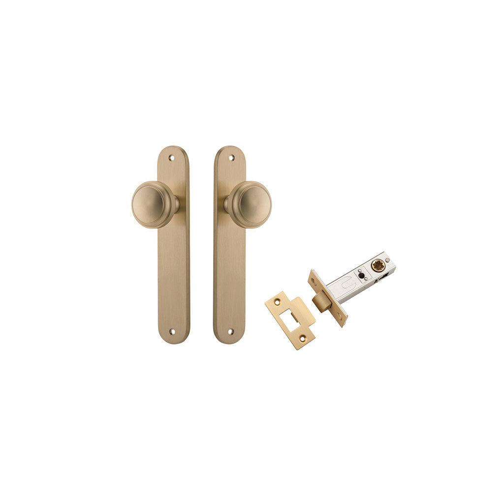 Paddington Knob - Oval Backplate Brushed Brass / Passage / Passage Kit