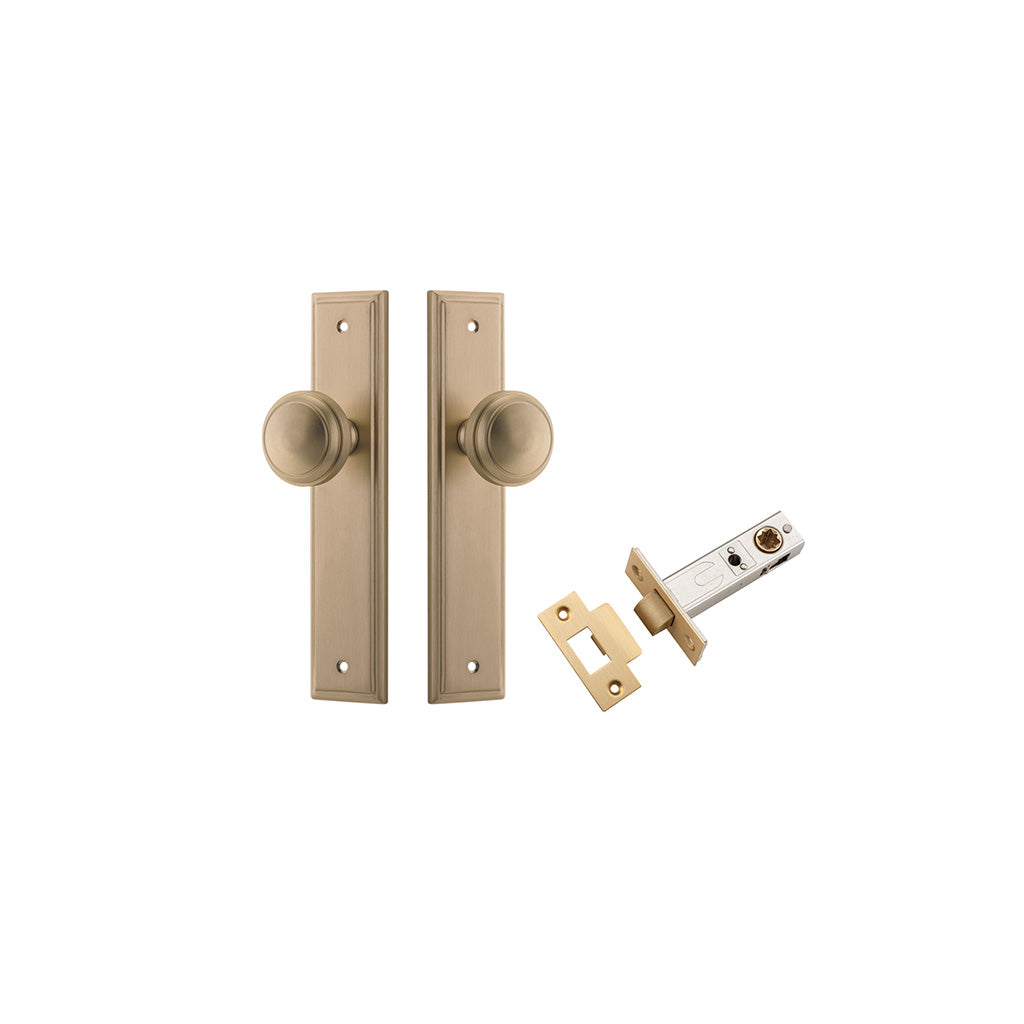 Paddington Knob - Stepped Backplate Brushed Brass / Passage / Passage Kit