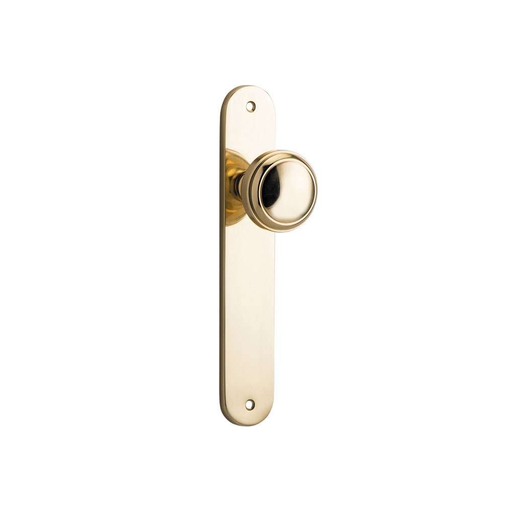 Paddington Knob - Oval Backplate Polished Brass / Passage / Lever Set Only