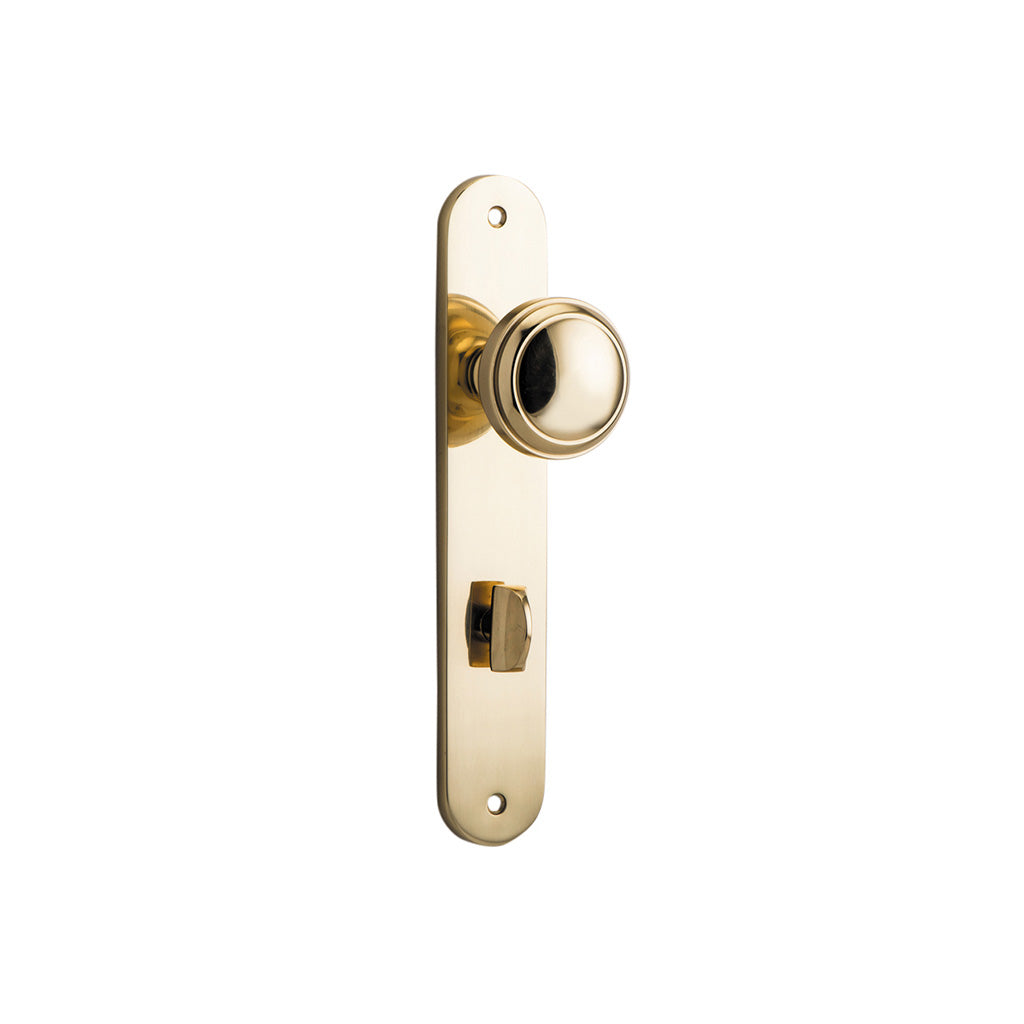 Paddington Knob - Oval Backplate Polished Brass / Privacy / Lever Set Only