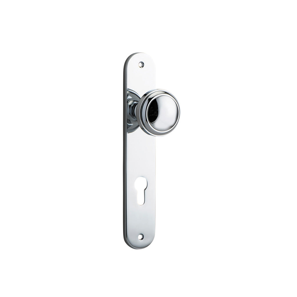 Paddington Knob - Oval Backplate Polished Chrome / Entrance / Lever Set Only