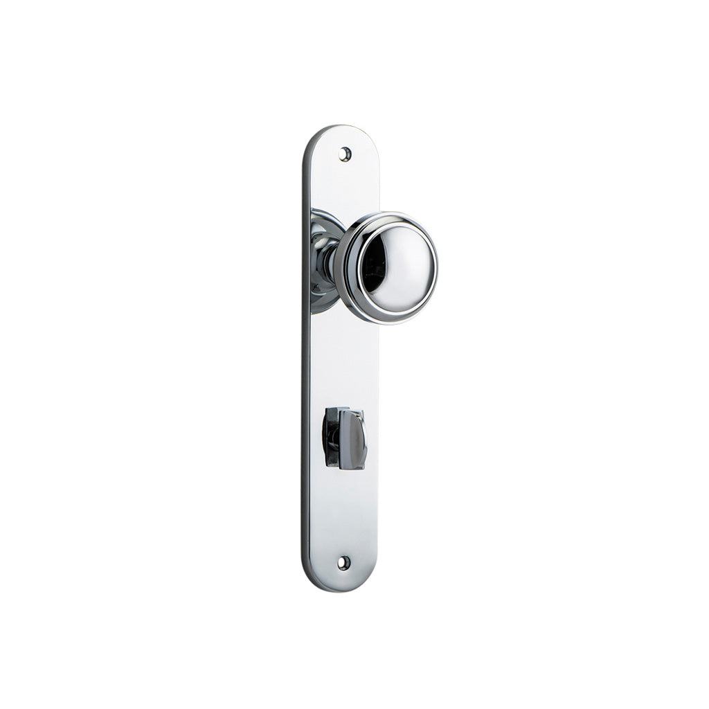 Paddington Knob - Oval Backplate Polished Chrome / Privacy / Lever Set Only