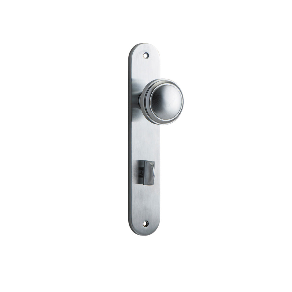 Paddington Knob - Oval Backplate Brushed Chrome / Privacy / Lever Set Only