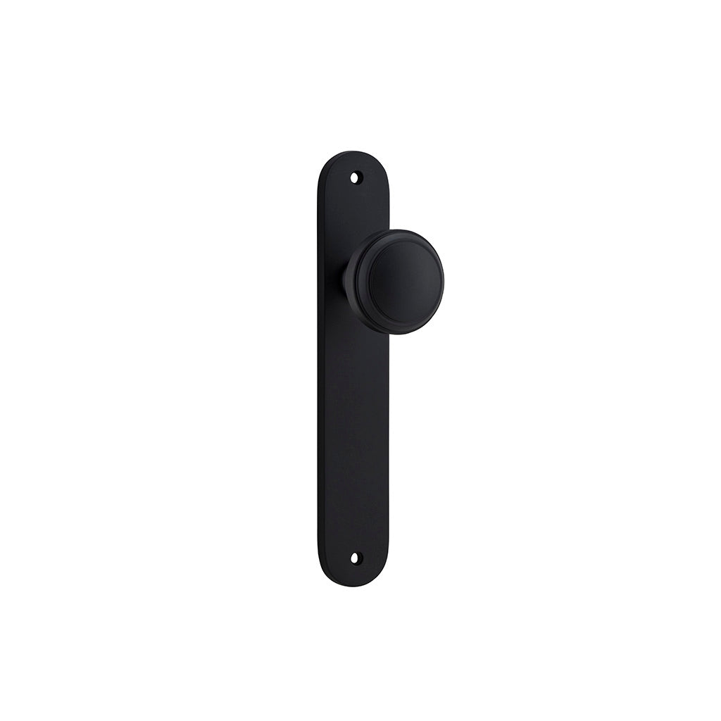 Paddington Knob - Oval Backplate Matt Black / Passage / Lever Set Only
