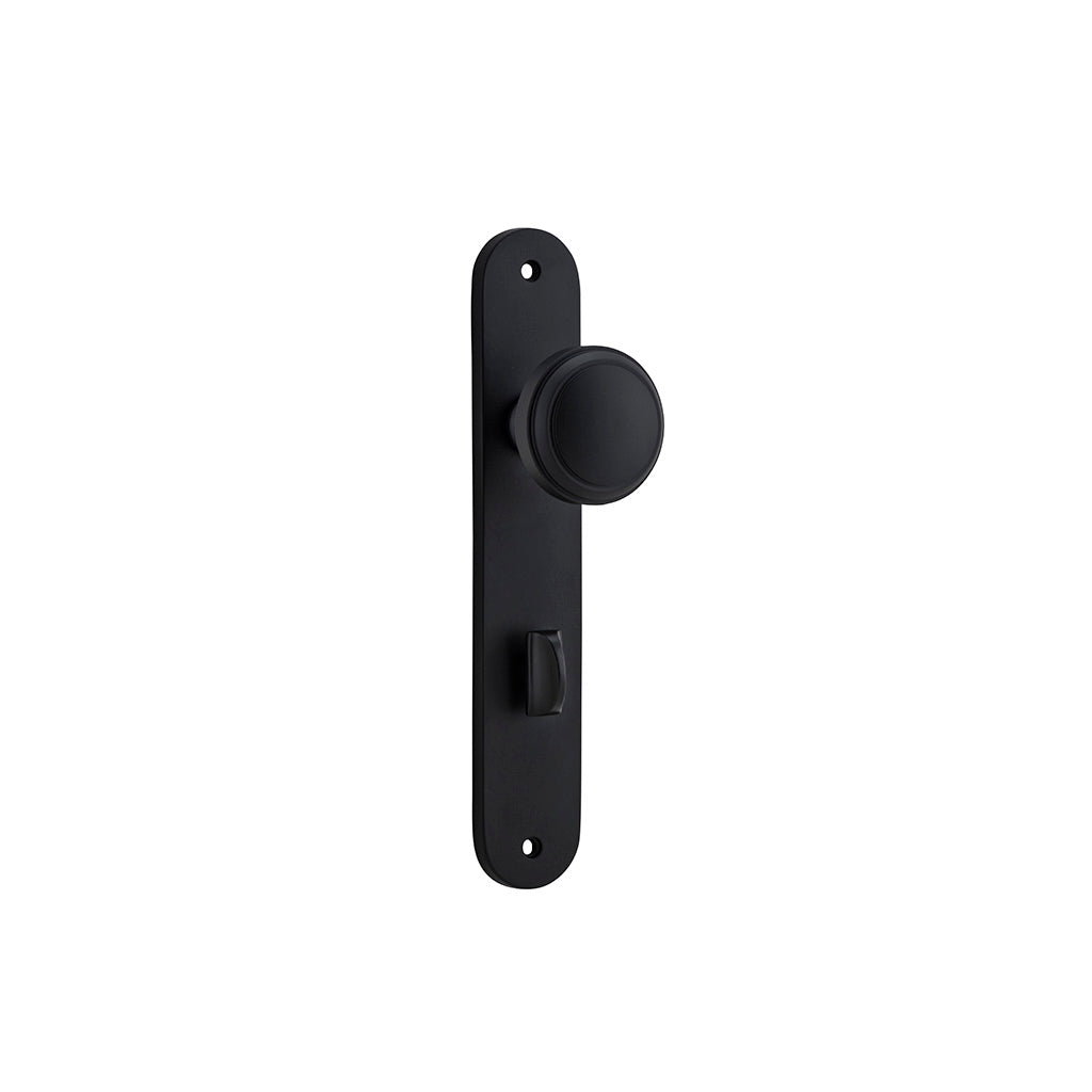 Paddington Knob - Oval Backplate Matt Black / Privacy / Lever Set Only