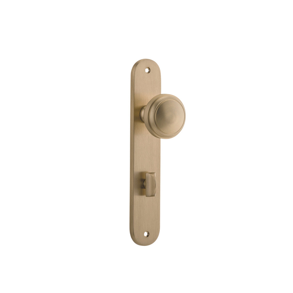 Paddington Knob - Oval Backplate Brushed Brass / Privacy / Lever Set Only