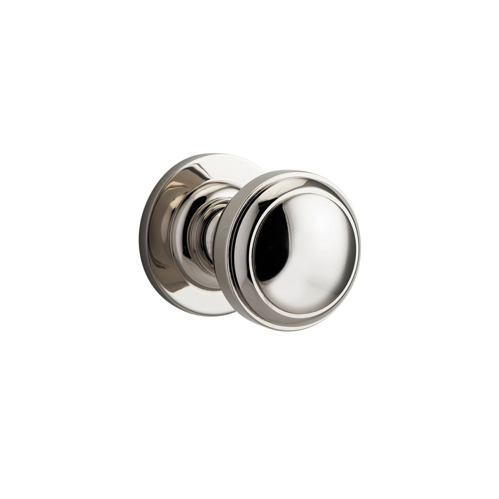 Paddington Knob - Round Rose Polished Nickel / Passage / Lever Set Only