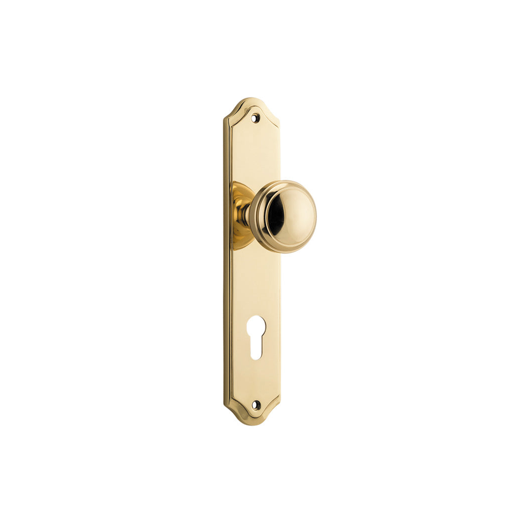 Paddington Knob - Shouldered Backplate Polished Brass / Entrance / Lever Set Only