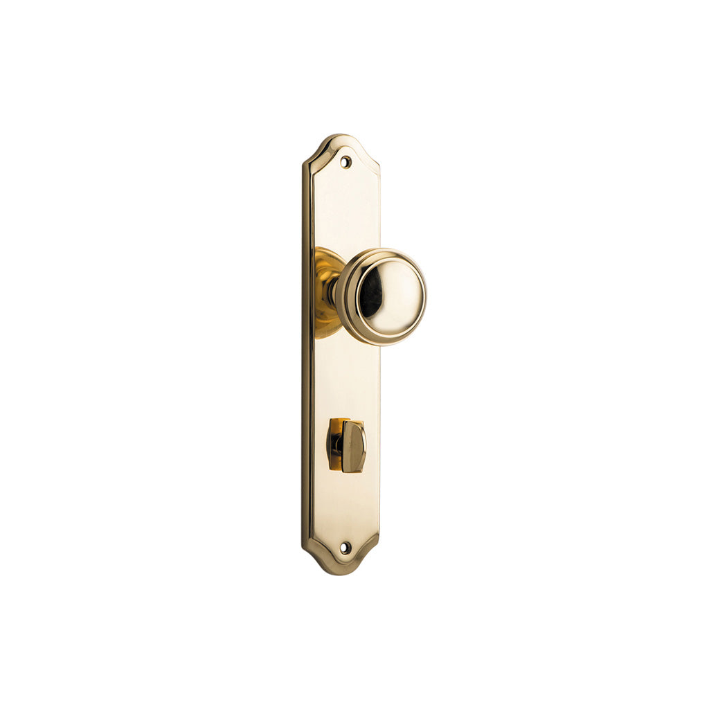 Paddington Knob - Shouldered Backplate Polished Brass / Privacy / Lever Set Only