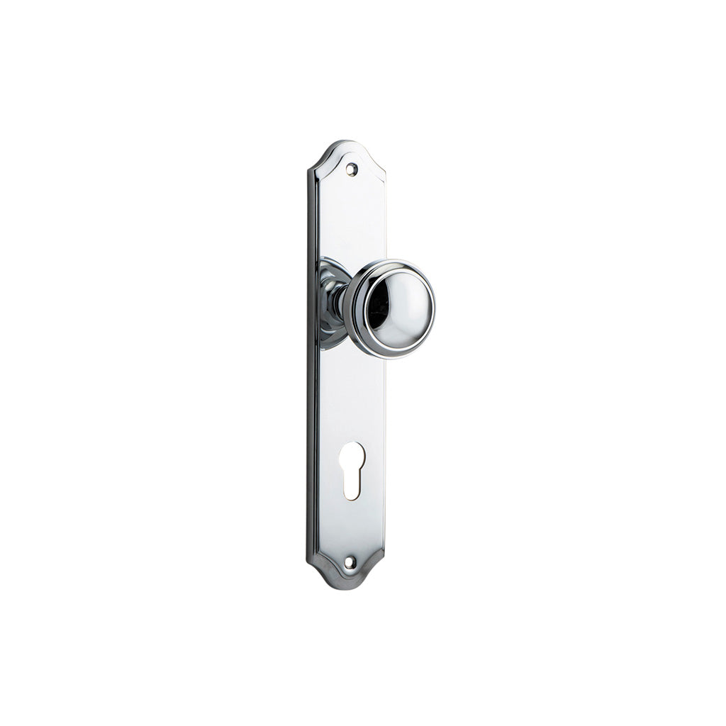 Paddington Knob - Shouldered Backplate Polished Chrome / Entrance / Lever Set Only